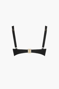 Héméra Black Ribbed Triangle Bikini Top