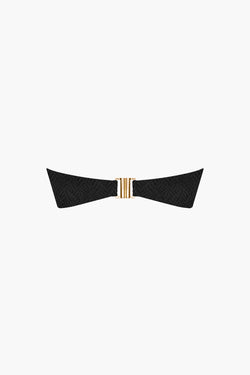Nérée Black Textured Bandeau Bikini Top