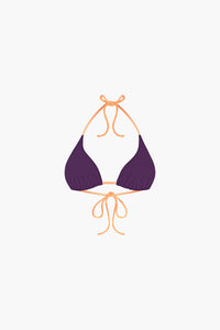 Nérée Prune Shiny Litchi Tie-Triangle Bikini Top x Albertine