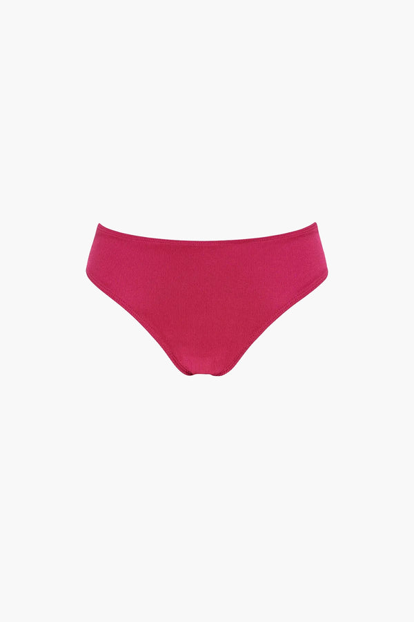 Nérée Fuchsia Ribbed Bikini Brief