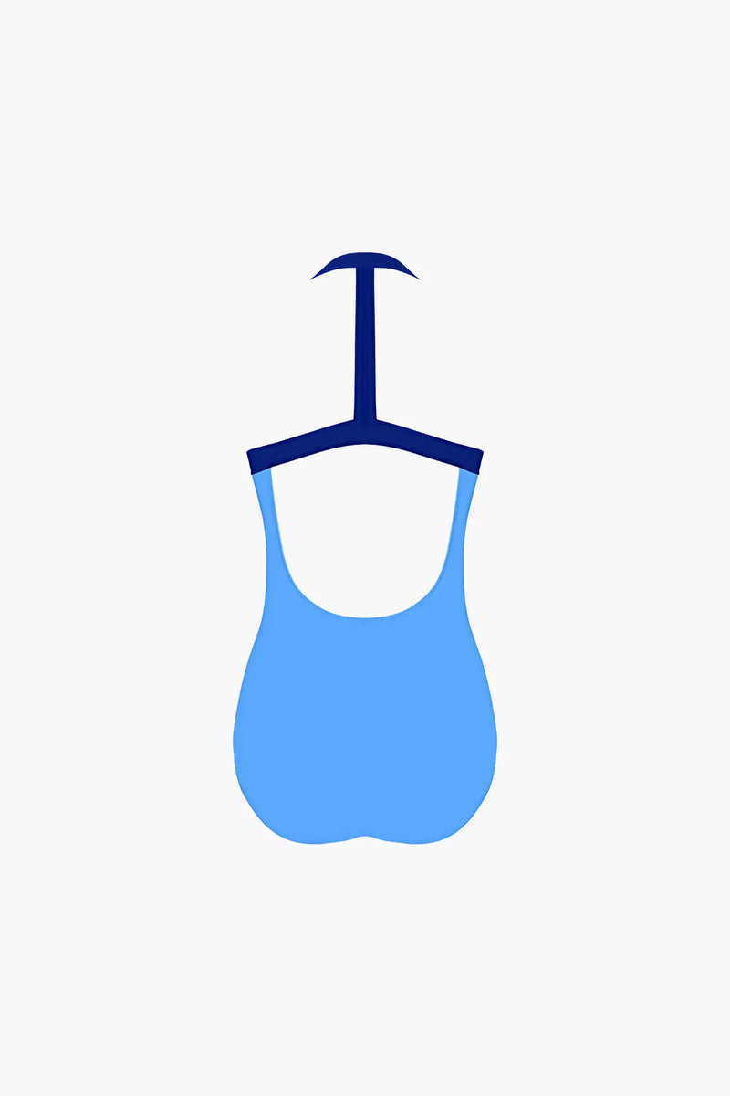 Pool Deep Blue One-Piece Swimsuit