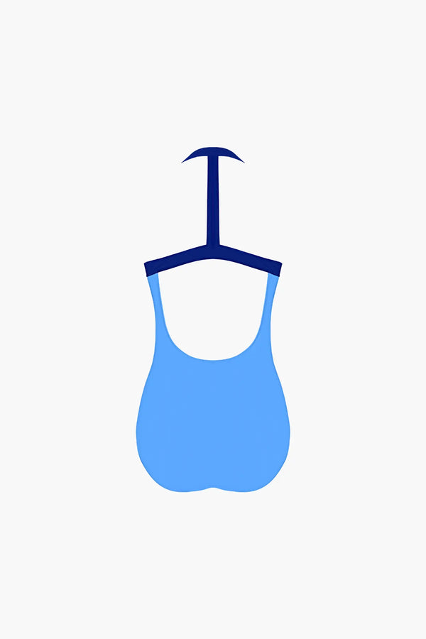 Pool Deep Blue One-Piece Swimsuit