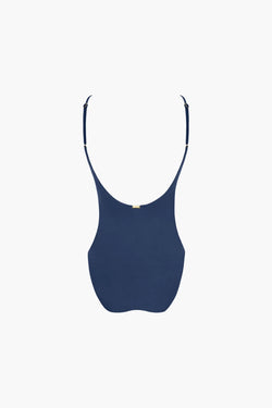 Wave Navy Blue One-Piece Swimsuit