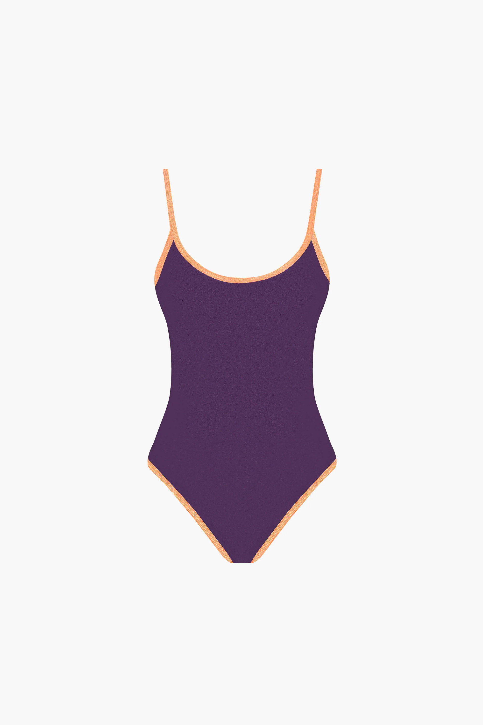 Wave Prune Shiny Litchi One-Piece Swimsuit x Albertine