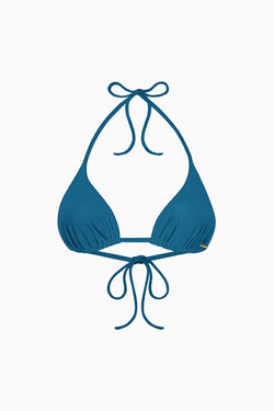 Nérée Peacock Blue Tie-Triangle Bikini Top