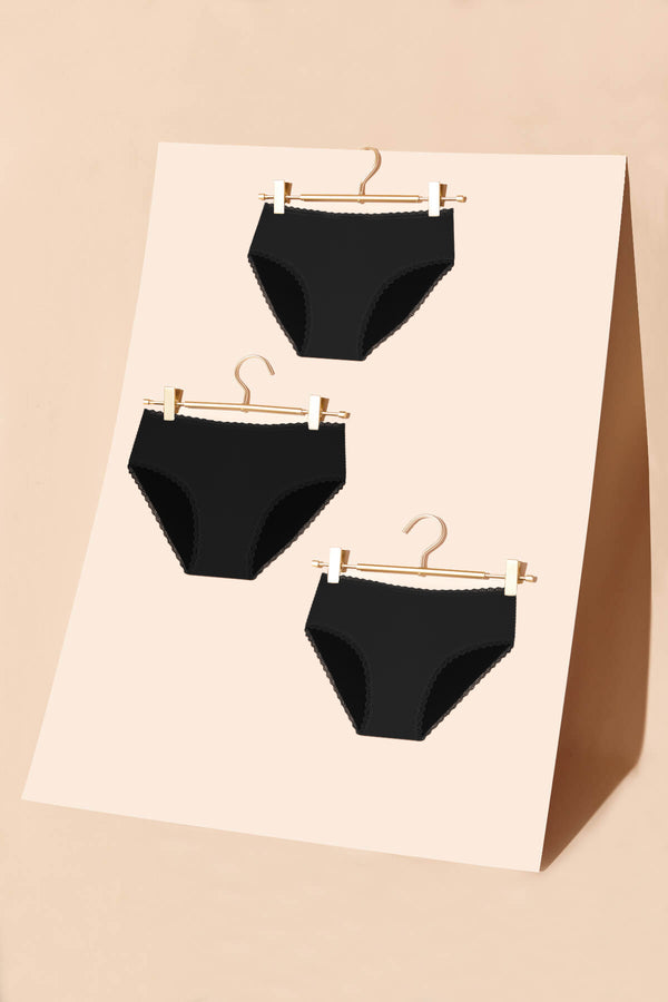 Pack Trio - 3 Shortys Callie Coton Noirs