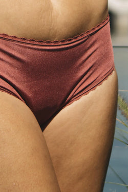 Shorty Callie Côtelé Terracotta