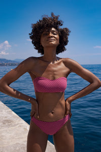 Nérée Textured Vichy Pink Bikini Cheeky