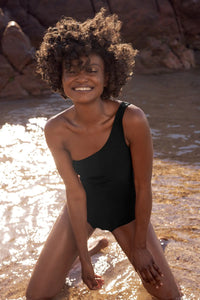 Sunset Black One-Piece Swimsuit
