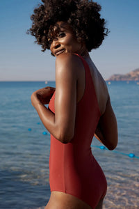 Sunset Terracotta One-Piece Swimsuit